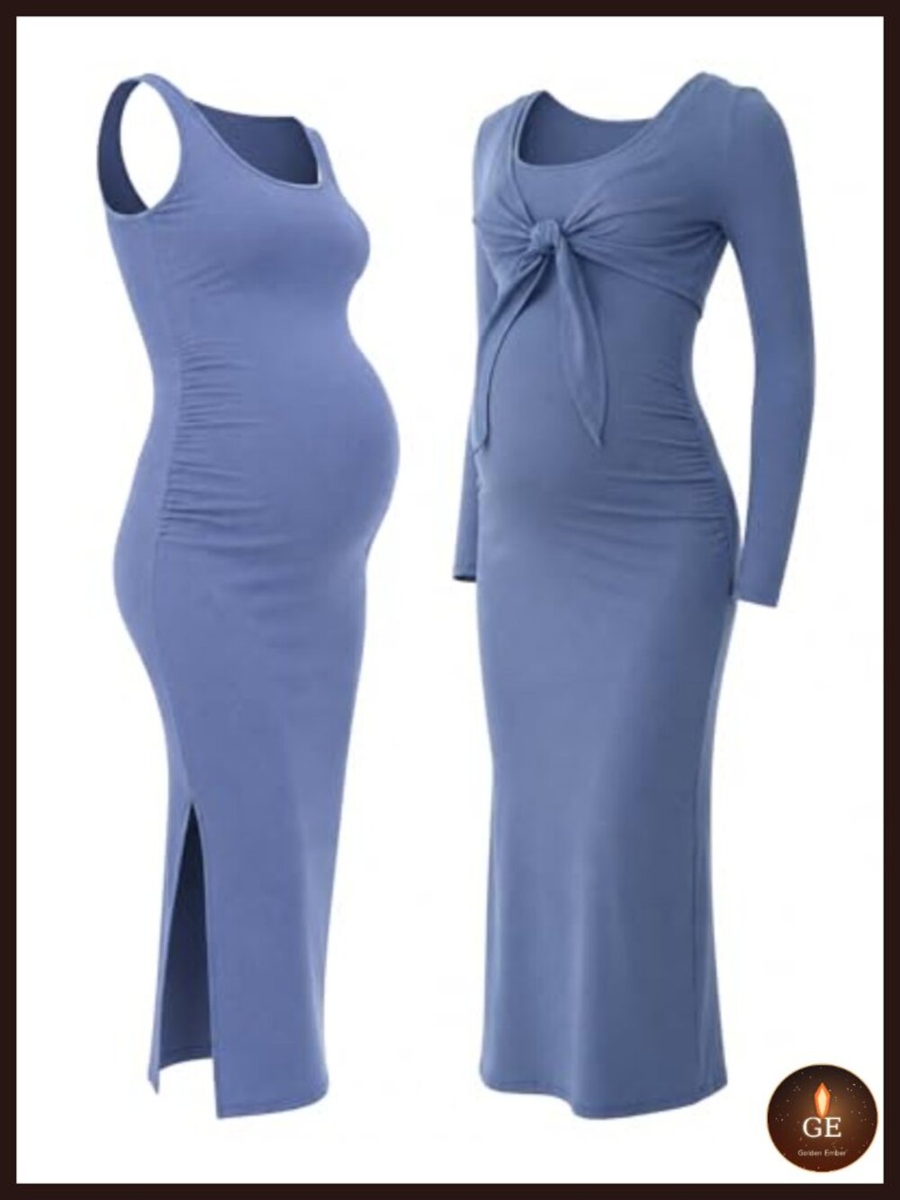 2 Piece Maternity Dress Cardigan Set Bodycon Maxi Formal Baby Shower